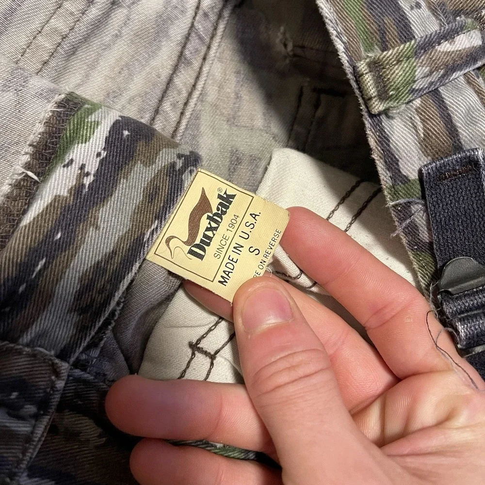 Vintage 90s Duxbak Cargo Pants Realtree Hardwood Green Leaf Made In USA Sz S